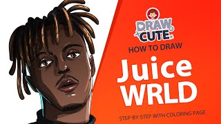 How to draw Juice WRLD | easy step-by-step drawing tutorial with coloring page