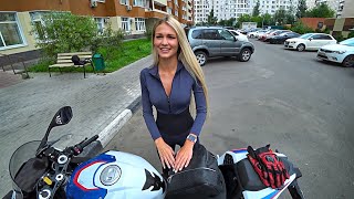 Прокатил Пошлячку Вику на спортбайке BMW S1000RR | Красавица держалась до последнего 4