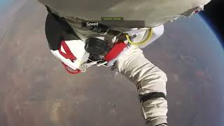 Record Breaking Space Jump, Free Fall Faster than Speed of Sound. Red Bull Stratos.