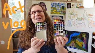 Art Studio Vlog: My Entire Daniel Smith Collection, New Oil Pastel Art