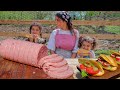 The Happy Life of a Young Family in a Mountain Village in Spring, Chicken Salami in a SPECİAL Way!