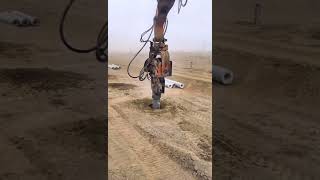 Driving concrete pile underground quickly with modern excavator