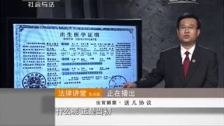 20150503 法律讲堂  法官解案·送儿协议