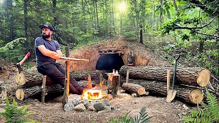 Building a cave in the forest | survival dugout