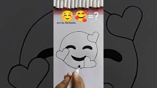 ☺️🥰=?Mix Emoji Drawing | Combine three emojis | Emoji satisfying creative art #shorts #youtubeshorts