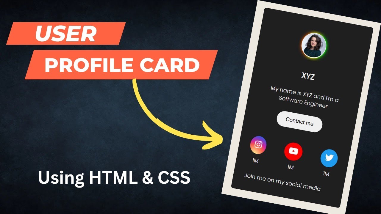 How To Create A User Profile Card Using HTML CSS And JavaScript With ...