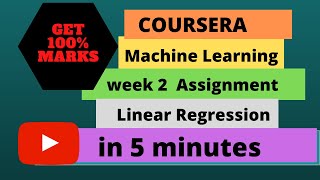 Coursera Machine Learning week 2 assignment Linear Regression Ex 1 in 5 minutes