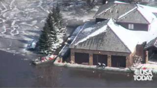 Red River flood in Fargo from above