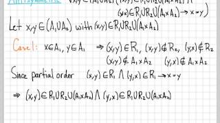 Proof and Problem Solving - Partial Order Example 01