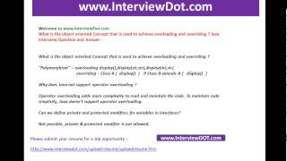 what is the object oriented concept that is used to achieve overloading and overriding job java