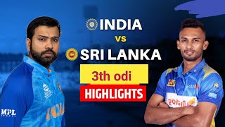 India vs srilanka 3th odi match highlight 2023