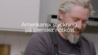 Amerikansk styckning på svenska: nötkött