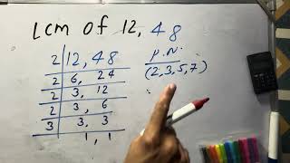 Lcm of 12,48 | lcm by division method examples | Exam | Question | Hindi | Surendra khilery