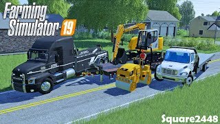 Repoing Construction Equipment! | Cat Roller | Excavator | Dump Truck | Nebraska Lands USA | FS19