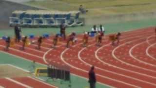 2013東日本実業団陸上　男子100m　予選第2組　（高平選手登場）