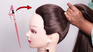 Easy and amazing juda hairstyle with bun stick || chignon bun || chinese bun || cute hairstyles