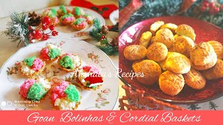 Goan Bolinhas  \u0026 Coconut Baskets Recipes|Christmas recipes 2022|Ep 7