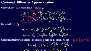 6.3.3-Numerical Differentiation: Derivation of Centered Difference