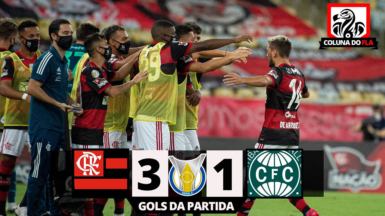 FLAMENGO 3X1 CORITIBA - GOLS DA PARTIDA - 22ª RODADA BRASILEIRÃO 2020 ...