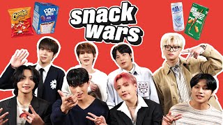 K-Pop Band ATEEZ Try American Food For The First Time! | Snack Wars