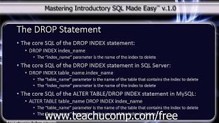 SQL Training - Structured Query Language Tutorial - The DROP Statement Lesson