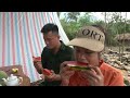 building a solid stone house to withstand the stormy rainy season cương ngân live with nature