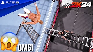 WWE 2K24 - Kevin Owens vs. Cody Rhodes (c) - Ladder Match at Royal Rumble | PS5 Pro [4K60]