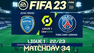 FIFA 23 Troyes vs PSG | Ligue 1 2023 | PS4 Full Match