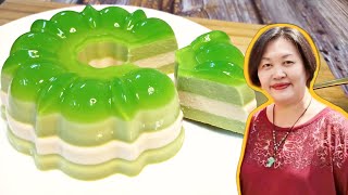 Pandan Coconut Jelly Cake | 班兰椰子果冻 | Jeli Pandan Kelapa