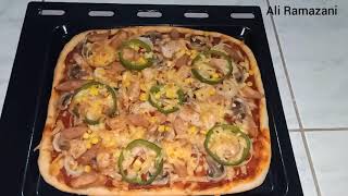 Homemade pizza,  پتزا خانگی ساده و خوشمزه