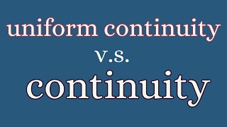 Real Analysis | Intro to uniform continuity.