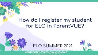 Registration for ELO