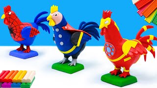 How to make Rooster mod superhero Ironman, Thor and Spider-man, Hulk, Captain America with clay