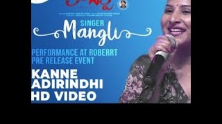 Singer Mangli Kanne Adhirindhi Song Performance At Roberrt Pre Release Event  Darshan