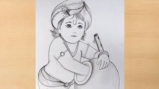 Baal krishna pencildrawing/lord Krishna drawing@TaposhiartsAcademy