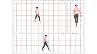 Walk Happy Reference - Animation Reference | Slow Motion + Grid | Body Mechanics for Animation