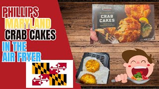 Air Fryer Crab Cakes | Phillips Brand Frozen Crab Cakes from Costco #airfyer #crabcakes #maryland