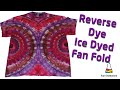 Tie Dye Designs:  Reverse Dye Double Side Fan Fold Ice Dyed Tie Dye [Using Out White Brite]