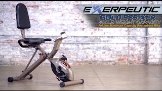 4153 - Exerpeutic Gold 525 XLR Folding Maximum Capacity recumbent Bike