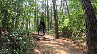 Mountain Unicycle. Muni Control Practice In Mt. Myeokjo.