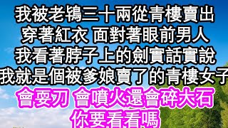 我被老鴇三十兩從青樓賣出，穿著紅衣 面對著眼前男人，我看著脖子上的劍實話實說，我就是個被爹娘賣了的青樓女子，會耍刀 會噴火還會碎大石，你要看看嗎  #為人處世#生活經驗#情感故事#養老#退休