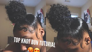 Quick Top Knot Bun Tutorial On Natural Hair No Weave