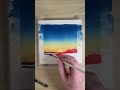 Colorful sunset painting in gouache #shorts #artshorts #painting #landscapepainting  #gouache