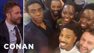 Chris Hardwick Awkward "Black Panther" Photobomb | CONAN on TBS