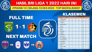 Hasil Liga 1 Hari Ini - Persebaya vs Persik - Klasemen BRI Liga 1 2022 Terbaru - Pekan ke 14