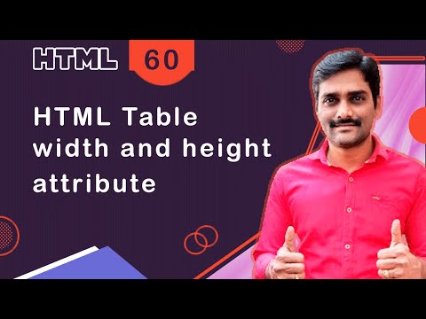 HTML video tutorial - 60 - html table width and html table height attribute HTML video tutorial - 60 - html table width and html table height attribute
