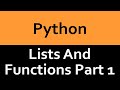 List and Built in Functions in Python - Part 1