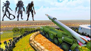 HUMANS with ICBM Missile Vs 6,000,000 Aliens, Predators & Zombies - Ultimate Epic Battle Simulator 2