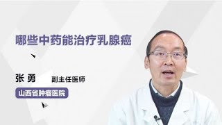 哪些中药能治疗乳腺癌 张勇 山西省肿瘤医院