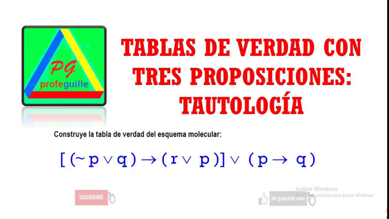 Tablas De Verdad Con Tres Proposiciones Tautología - Lógica ...